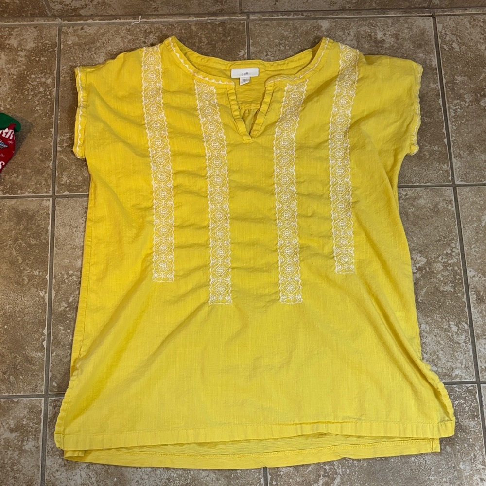 J. Jill Yellow with White Embroidery